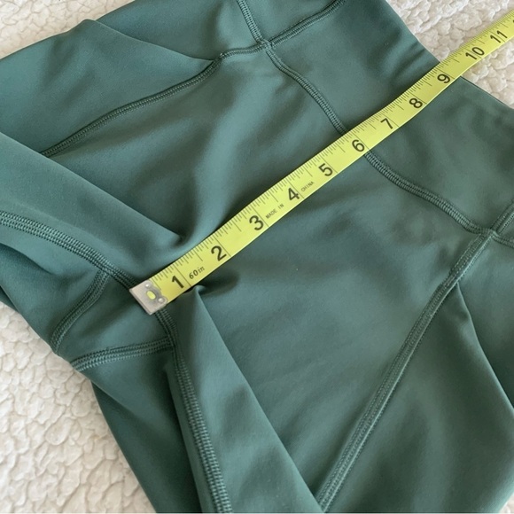 Lululemon Time To Sweat Crop Leggings Womens 4 Olive Green pockets Wide Waist - Picture 9 of 11